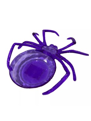 Petisqueira Aranha 22cm Roxa – Prato Decorativo Halloween para Servir Doces, Salgados e Petiscos em Festas Temáticas