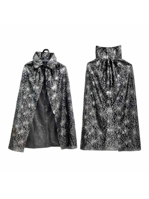 Capa Vampiro Teia de Aranha 120cm – Fantasia Halloween Assustadora para Adultos e Adolescentes em Festas e Eventos Temáticos