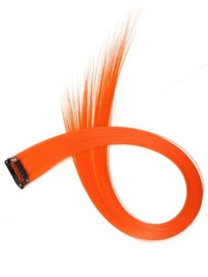 Mechas Lisas Sintéticas 50cm Cor Laranja para Fantasia Halloween e Eventos