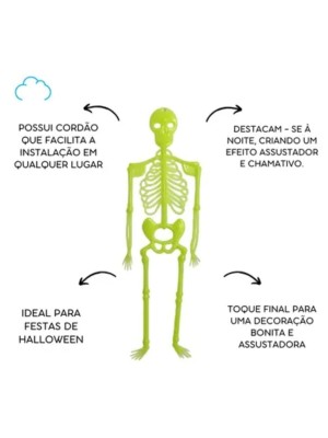 Enfeite de Plástico Caveira Halloween c/2pcs – Decoração Assustadora para Festas, Casas, Escolas e Ambientes Temáticos