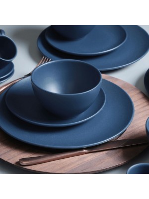 Prato Sobremesa Cerâmica Adorn Azul Escuro Fosco 20cm