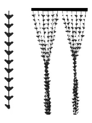 Cortina Metalizada Morcegos 1x2m – Decoração de Halloween para Portas, Paredes e Cenários Fotográficos Temáticos