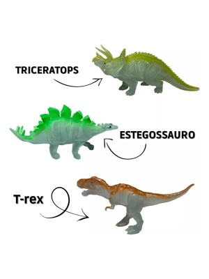 Dinossauro Que Brilha No Escuro De Borracha Fluorescente