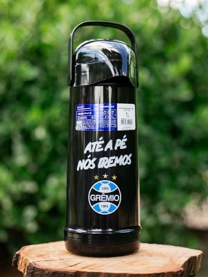 Garrafa Térmica Magic Pump 1,8L Grêmio  Preta