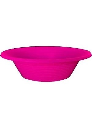 Prato Descartável Fundo 15cm Sobremesa Rosa Neon