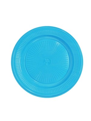 Prato Descartável Raso 15cm Sobremesa Azul Claro
