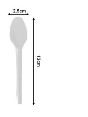 Colher Plástica Sobremesa Branco 25 Unidades Doces Aniversario