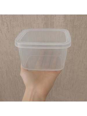 Conjunto Kit 2 Potes de Plástico Quadrado Organizador Alimentos Marmita 1300ml