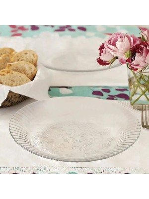 Prato Fundo Unitário 22cm De Vidro Transparente Primavera