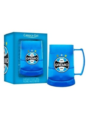 Caneca Gel 300ml  Grêmio Para Bebida com Caixa Presenteavel