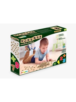 Números 40 Peças em Madeira Brinquedo Educativo Pedagógico Escolar Infantil 
