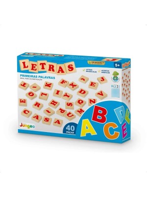 Brinquedo Escolar Pedagógico Letras 40 Peças em Madeira MDF