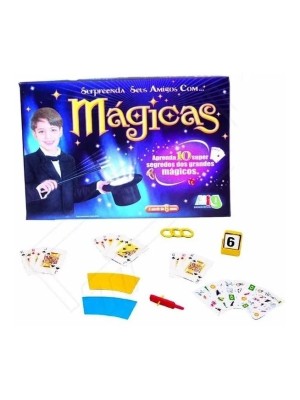 KIt de Magicas com 10 Truques Embaralhamento, Advinhacao, Dados Magicos