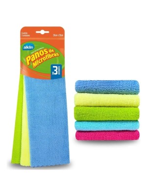 Conjunto 3 Panos Super Absorvente Microfibra Multiuso 29x29cm