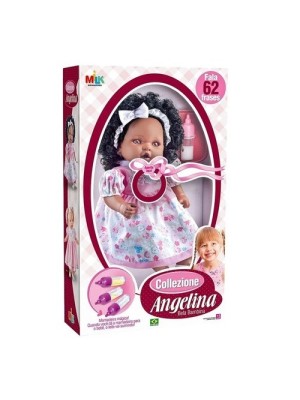 BONECA COLLEZIONE ANGELINA 62 FRASES NEGRA 62CM  MILK
