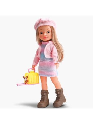 Boneca Beverly Girls Pet Lover 34 cm, vinil atóxico, articulada, acompanha pet