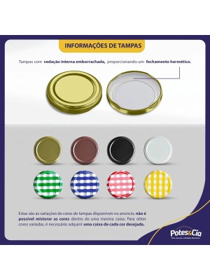Pote para Conserva 500ml Vidro Transparente com Tampa de Metal