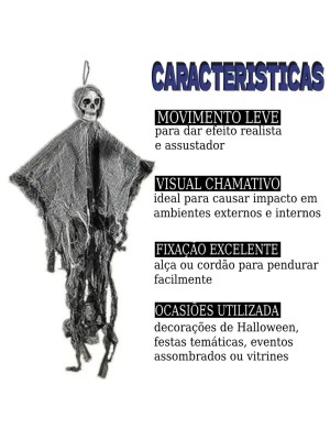 Caveira Mini Enfeite 58x60cm Decoração Halloween