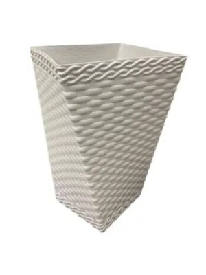 aso Twister Rattan 4,5L Branco para Decoração Sofisticada e Resistência para Plantas