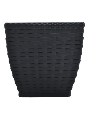 Vaso Cachepo Rattan Quadrado 2,1L Preto– Decoração Sofisticada para Casa e Jardim