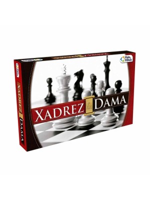 Jogo 2 em 1 Xadrez e Dama – Tabuleiro Clássico Educativo