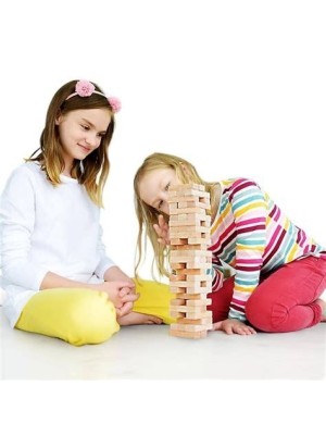Jogo Caiu Perdeu – Torre de Blocos de Madeira Divertida