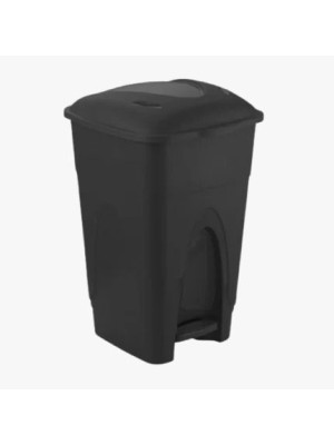 Lixeira Preta 17L com Pedal em Plástico Reforçado – Ideal para Cozinhas, Banheiros, Escritórios e Ambientes Internos