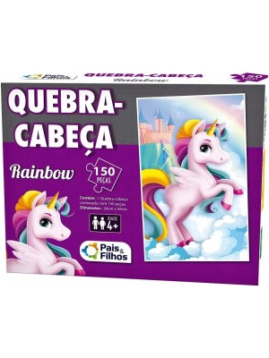 Quebra-Cabeça Rainbow Unicórnio 150 Peças Pais & Filhos