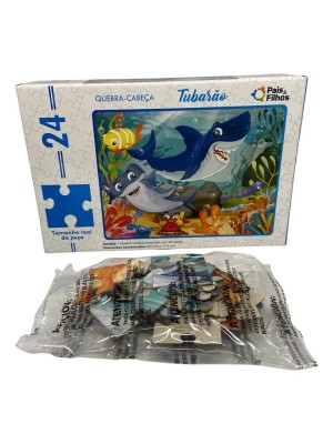 Quebra-Cabeça Tubarão 24 Peças Pais & Filhos Educativo Infantil