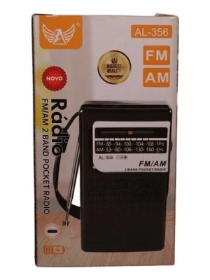 Rádio AM/FM Portátil de Bolso Pocket com Bateria Interna Recarregável e Pilha – Rádio de Mão Compacto com Fone e Alto-Falante Integrado