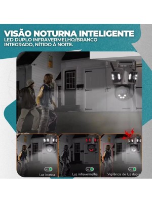 Câmera Wi-Fi 3MP HD Visão Noturna Detecção Humana