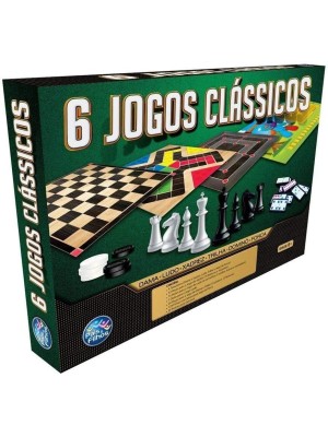 Kit 6 Jogos Clássicos Pais & Filhos – Xadrez, Dama, Ludo, Trilha, Dominó e Forca em Tabuleiros Educativos, Brinquedo Infantil a Partir de 6 Anos