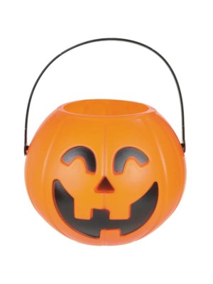 Caldeirão Abóbora M Laranja Decoração de Halloween Porta-Doces Temático para Festas e Eventos