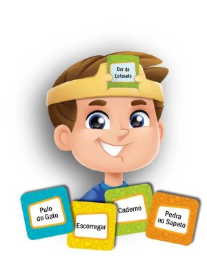 Jogo Fazendo Mímicas Pais & Filhos com 216 Cartas, Ampulheta e Cintas – Diversão em Família