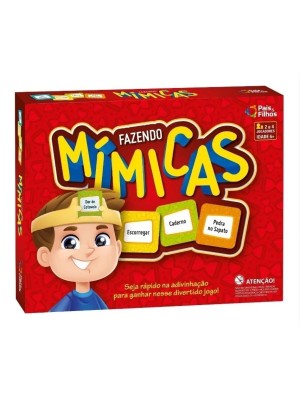 Jogo Fazendo Mímicas Pais & Filhos com 216 Cartas, Ampulheta e Cintas – Diversão em Família