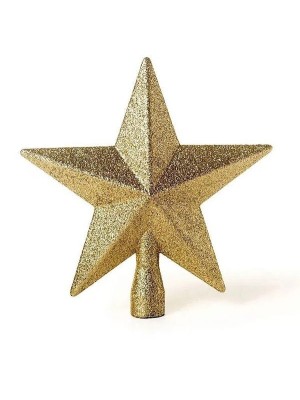 Ponteira Estrela Glitter 12cm para Árvore de Natal – Enfeite Decorativo, Ornamento Brilhante, Decoração Natalina Clássica e Elegante