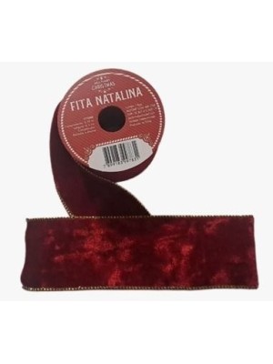 Fita para Laço Árvore de Natal 3,3x270cm Decorativa Versátil com Borda Estruturada Ideal para Arranjos, Guirlandas, Presentes e Decoração Natalina