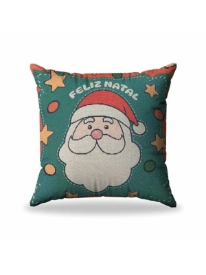 Capa de Almofada Natalina Veludo 43x43cm Decorativa com Zíper para Sofá e Sala de Estar