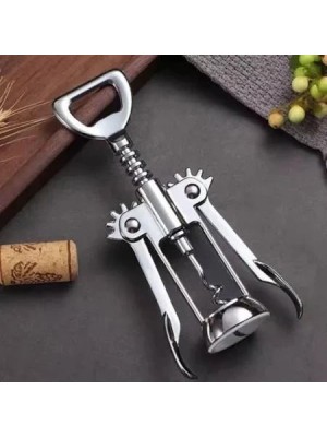 Abridor de Vinho Saca-Rolhas Metálico Portátil 10cm Para Uso Doméstico e Profissional