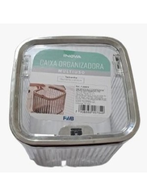 Caixa Organizadora Multiuso 15x15x14cm – Transparente e Fechamento Click