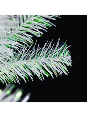 Árvore de Natal 90cm Branca Granito com Base Resistente e Efeito Furta-Cor Decorativa Compacta para Sala Escritório Loja