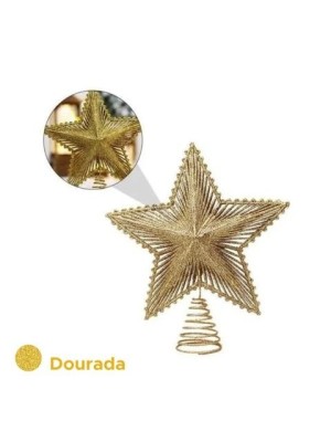 Ponteira Estrela de Natal 24cm Wincy Decoração para Topo de Árvore