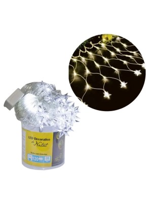 Rede LED C Estrela 120 Lâmpadas Branco Quente 220V Decoração Natalina Fachada Jardim
