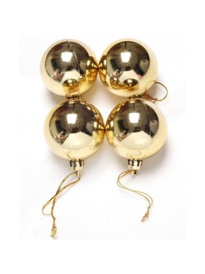 Bola de Natal 3cm Lisa c/8pcs Dourada – Kit Enfeites Natalinos Metálicos para Árvores e Decoração