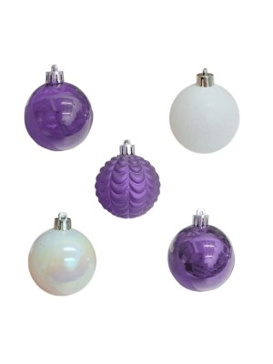 Kit 36 Bolas de Natal 6cm Duarte Sortido Wincy – Decoração Natalina com Glitter e Cores Variadas