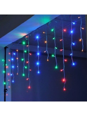 Cascata 240L Colorido 8 Funções 4,3×0,78 m 220V – Iluminação LED Natalina Decorativa para Fachadas, Árvores e Varandas