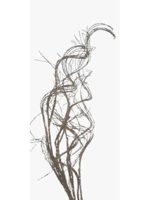 Enfeite galho de Natal em ferro e glitter 90cm decorativo cintilante para árvore, vasos, guirlandas e arranjos natalinos elegantes