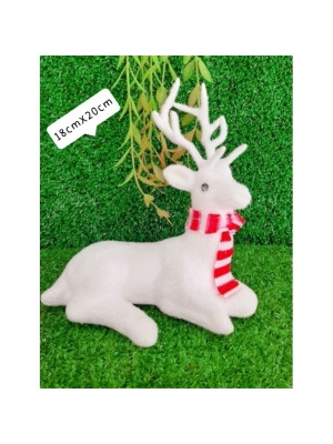 Rena Decorada de Isopor 18x20cm Enfeite Natalino com Detalhes Festivos para Decoração de Mesa, Árvore e Ambientes Natalinos