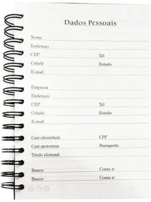 Agenda Permanente 15x21cm Wire-O Compacta com Capa Dura Design Moderno e Espaço para Anotações e Metas