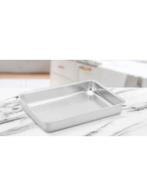 Assadeira Polida N°01 29,7x21,8x4cm em Alumínio Brilhante – Forma Retangular para Bolos, Carnes e Lasanhas
